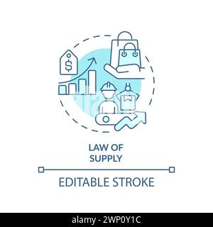 Law of supply soft blue concept icon Stock Vector