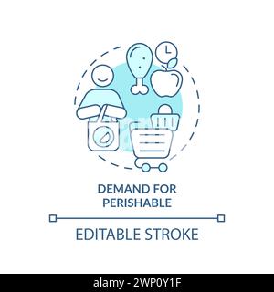 Demand for perishable soft blue concept icon Stock Vector