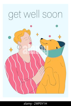 Get well soon card. Positive and motivational poster with greeting ...