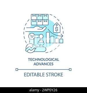 Technological advances soft blue concept icon Stock Vector