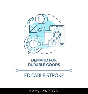 Demand for durable goods soft blue concept icon Stock Vector