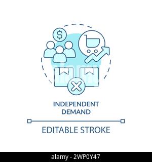 Independent demand soft blue concept icon Stock Vector