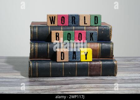 World Book Day with old books Stock Photo