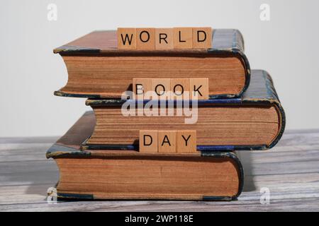 World Book Day with old books Stock Photo