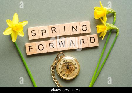 Spring Forward for daylight saving Stock Photo