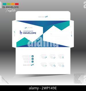 4 colored vector made envelope design for corporate and any best company use Stock Vector