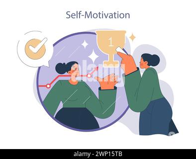 Self-motivation concept. Pursuit of goals with inner drive and ...