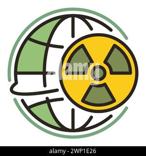 Earth Globe with Radiation symbol vector concept seamless pattern in ...