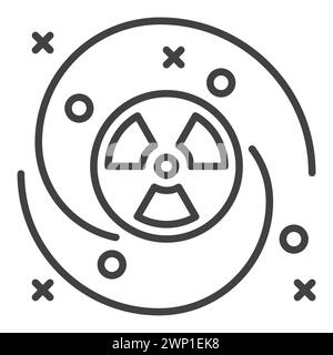 Nuclear Bomb in Space vector concept thin line icon or symbol Stock Vector