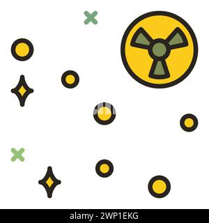 Nuclear Weapon in Galaxy vector Radiation concept colored icon or sign Stock Vector