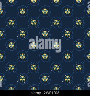 Nuclear Bomb in Galaxy vector concept colored seamless pattern Stock Vector