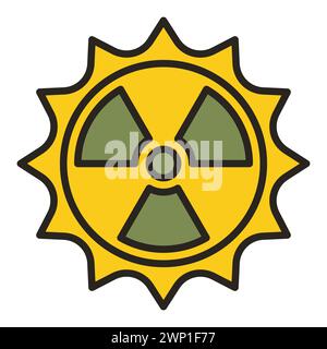 Radiation from Sun vector Space Nuclear Weapon concept colored icon or logo element Stock Vector