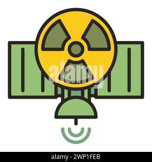 Satellite with Nuclear Weapon vector concept colored icon or symbol Stock Vector