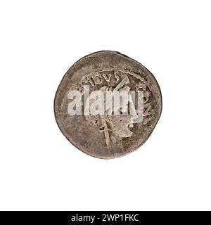 denarius; Scriponius Libo, L. (Fl. 62 BC), Aemilius Lepidus Paullus, L. (fl. 62 BC; 50 BC); 62 BC (-62-00-00--62-00-00);Concordia (Personification), Puteal Scriponianum (iconogr.), Sabat, Bronisław (1871-1953), Sabat, Bronisław (1871-1953)-collections, diadems, garlands, the head of Concordia (iconogr.), Liry, hammer (provenance) Stock Photo