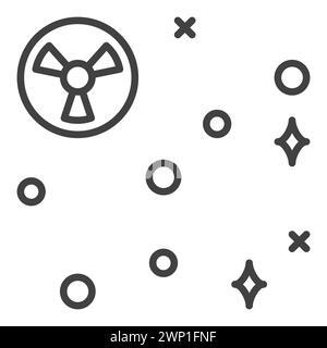 Nuclear Weapon in Space vector Radiation concept icon or symbol in thin line style Stock Vector