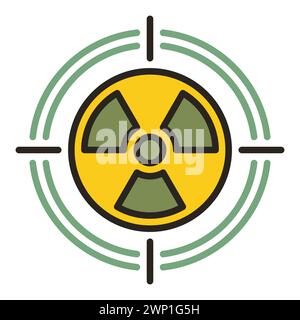 Radiation symbol inside Target vector concept colored icon Stock Vector