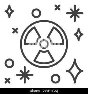 Space Based Nukes vector Radiation concept icon or sign in outline style Stock Vector