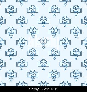 Satellite with Nuclear Weapon in Space vector concept outline seamless pattern Stock Vector