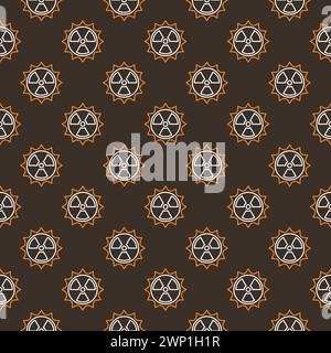 Sun Radiation vector Space Nuclear Weapon concept linear seamless pattern Stock Vector