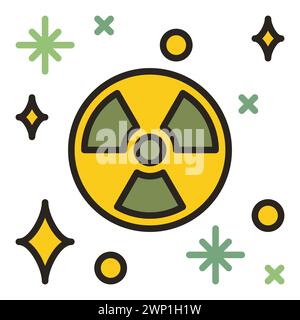 Space-Based Nukes vector Radiation concept colored icon or symbol Stock Vector