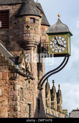 The Tolbooth Clock on the Royal Mile, Edinburgh Stock Photo