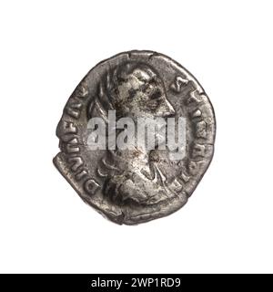 denarius; Marek Aureliusz (121-180; Roman emperor 161-180), Faustina M Osza (Ca 130-176; Roman Empress 161-176); after 176 (176-00-00-176-00-00);Faustina II (Roman Empress-around 130-176), Faustina II (Roman Empress-around 130-176)-iconography, Marek Aureliusz (Roman emperor-121-180), Semerau-Siemianowski, Władysław (1849-1938), Semerau-Siemianowski, Władysław (1849-1938)-collection, gift (provenance), altars, busts, busts Stock Photo