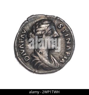 denarius; Marek Aureliusz (121-180; Roman emperor 161-180), Faustina M Osza (Ca 130-176; Roman Empress 161-176); after 176 (176-00-00-176-00-00);Faustina II (Roman Empress-around 130-176), Faustina II (Roman Empress-around 130-176)-iconography, Marek Aureliusz (Roman emperor-121-180), Semerau-Siemianowski, Władysław (1849-1938), Semerau-Siemianowski, Władysław (1849-1938)-collection, gift (provenance), altars, busts, busts Stock Photo