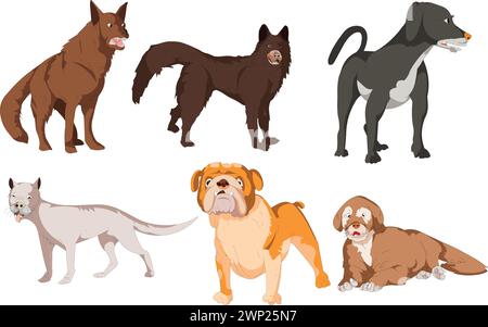 Animals collection isolated on white background. Flat style vector ...