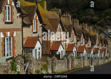 Traditional fishermen's cottages in village of Beer in East Devon Stock Photo