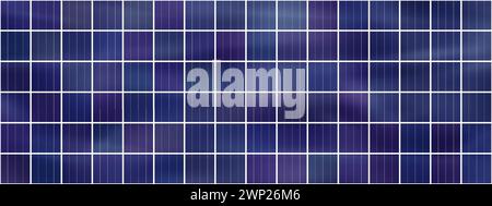 Seamless pattern with cellular texture of polycrystalline solar panels. Battery as part of a power plant for autonomous or backup energy supply. Vecto Stock Vector