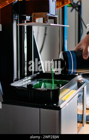 3d printer and its resin tank for filling and printing Stock Photo - Alamy