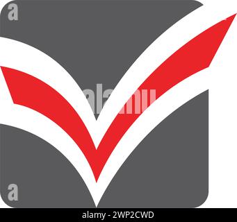 Check mark V Letter Logo Template Stock Vector