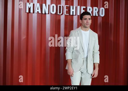 Madrid, Spain. 05th Mar, 2024. Actor Chino Darín attends the presentation of 'Mano De Hierro' at Hotel Thompson on March 05, 2024 in Madrid, Spain. (Photo by Oscar Gonzalez/Sipa USA) (Photo by Oscar Gonzalez/Sipa USA) Credit: Sipa USA/Alamy Live News Stock Photo