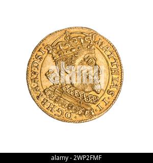 ducat; Maciej II Habsburg (Roman-German emperor; 1557-1619); 1612 (1612-00-00-1612-00-00);Habsburg (family), Maciej II (Roman-German emperor-1557-1619), Maciej II (Roman-German emperor-1557-1619)-iconography, Order of the Golden Runa, Wrocław (coat of arms), Municipal Herb shield (iconogr.), City coins, orders, bust, men's bust, male bust in the crisis, male bust in armor, male portrait to the right, portraits, portraits of rulers, four -track shield with cardiac field, coat of arms, shields, shields Stock Photo