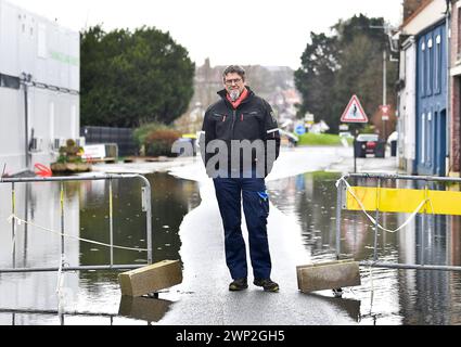 France. 05th Mar, 2024. © PHOTOPQR/VOIX DU NORD/Sebastien JARRY ; 05/03/2024 ; neuville sous montreuil. le 05/03/2024. inondations dans le pas de calais. sur la photo : Olivier Deken maire . Photo SEBASTIEN JARRY LA VOIX DU NORD. NORTHERN FRANCE MARCH 5TH 2024 ANOTHER FLOODS IN NORTHERN FRANCE Credit: MAXPPP/Alamy Live News Stock Photo