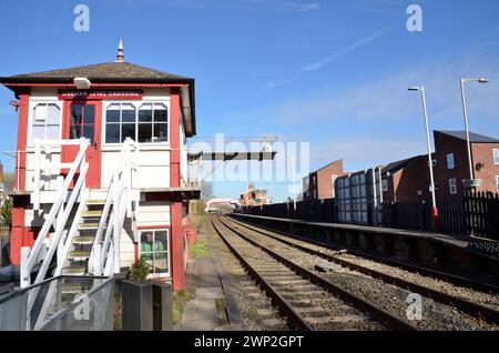 The signal box at Oakham in Rutland. Built in 1899, it is a listed ...