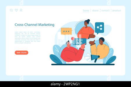 Cross-Channel Marketing concept. Integration of various platforms for ...