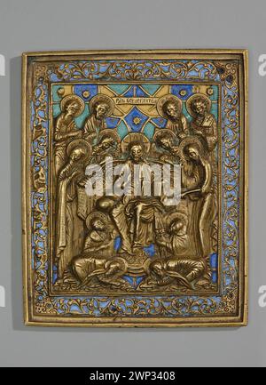 Russian 19th-century Deesis icon showing Christ enthroned between the ...
