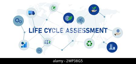 icon life cycle assessment analysis environmental for process management product Stock Vector