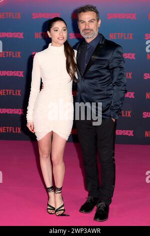 Eva Cela und Andrea Perroni bei der Premiere des Netflix-Miniserie 'Supersex' im Salone delle Fontane. Rom, 04.03.2024 Stock Photo