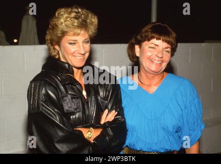 Chris Evert and mother Colette May 1985 Credit: Ralph Dominguez
