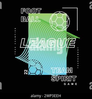 Foot ball poster typography foot ball league team spirit game typographic fashion poster wallpaper  t shirt print graphic design vector Stock Vector
