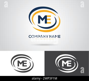 ME letter Logo vector Template Abstract M Business Logo Design Stock Vector