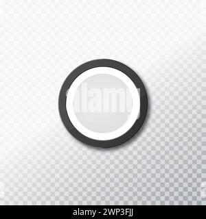 Realistic photo frame isolated on transparent background, empty picture frame, vector frame photo Stock Vector