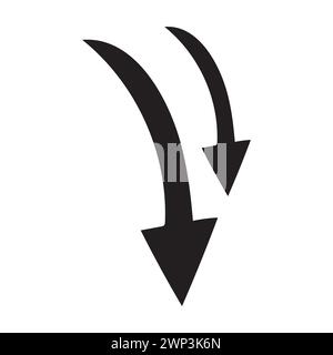 Arrow icons black collection. flat style arrow icon for your web site design. Simple arrow Vector illustration, doodle icon Stock Vector