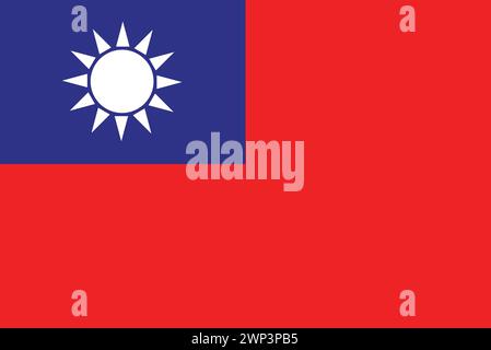 National Flag of Taiwan Vector, National Flag, Flag of Taiwan, Taiwanese flag Stock Vector