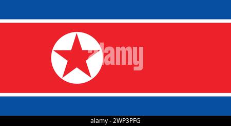 National Flag of North Korea Vector, Korean Flag Stock Vector