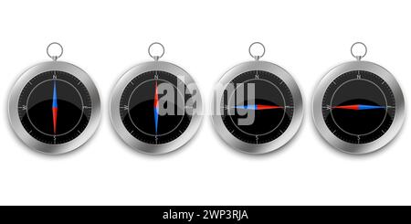 compasses set. compasses set in realistic style. Vector illustration. stock image. EPS 10. Stock Vector