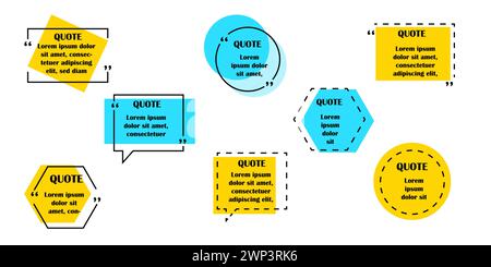 Modern frames quotes. Modern cartoon template. Dialog, chat speech bubble. Vector illustration. Stock image. EPS 10. Stock Vector