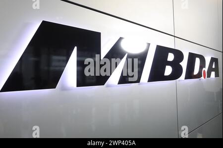 Schrobenhausen, Germany. 05th Mar, 2024. The logo of the defense contractor MBDA. Credit: Karl-Josef Hildenbrand/dpa/Alamy Live News Stock Photo